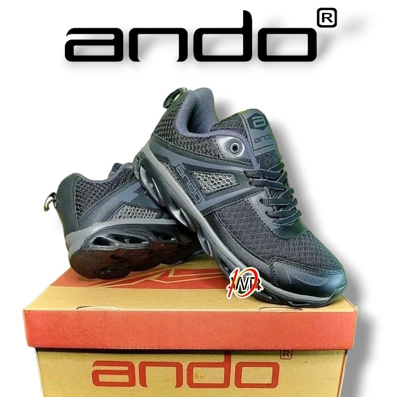 SEPATU ANDO ALL BLACK PRIA SIZE 39-43 ORIGINAL