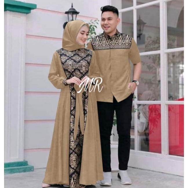 Serbu Grosir  Gamis Batik Kombinasi Polos Terbaru 222 Modern Couple Baju Muslim Pasangan Berkualitas Murah Busana Muslim Pasangan Gamis Set Baju Pasangan Baju Pasangan Suami Istri Terbaru Gamis Cople Pasangan Suami Istri Couple Pasangan Couple Suami I