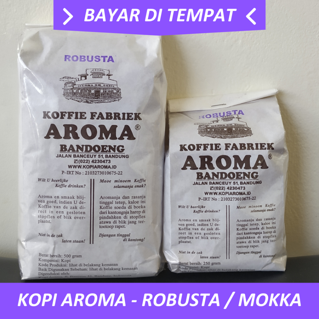 

KOPI AROMA MOKKA ARABIKA 250gr KOFFIE FABRIEK AROMA BANDUNG / KOPI BUBUK BANDUNG