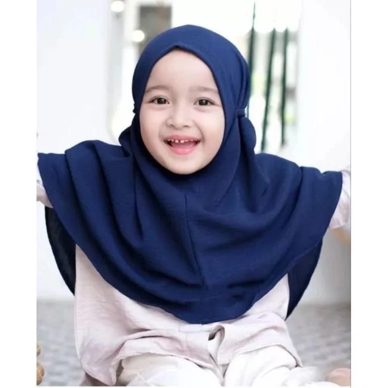 Jilbab Bergo Anak Crinkle Premium/ Bergo Maryam Anak 4-10 Tahun