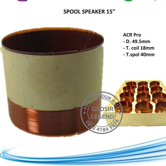 Spool voice coil spul speaker 15 inch ACR Pro 15600 Capton