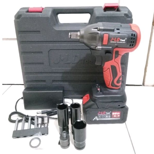ORI IMPACT WRENCH JLD JV88 48V BOR CORDLESS BUKA BAUT(MERAH) 1 BATRE