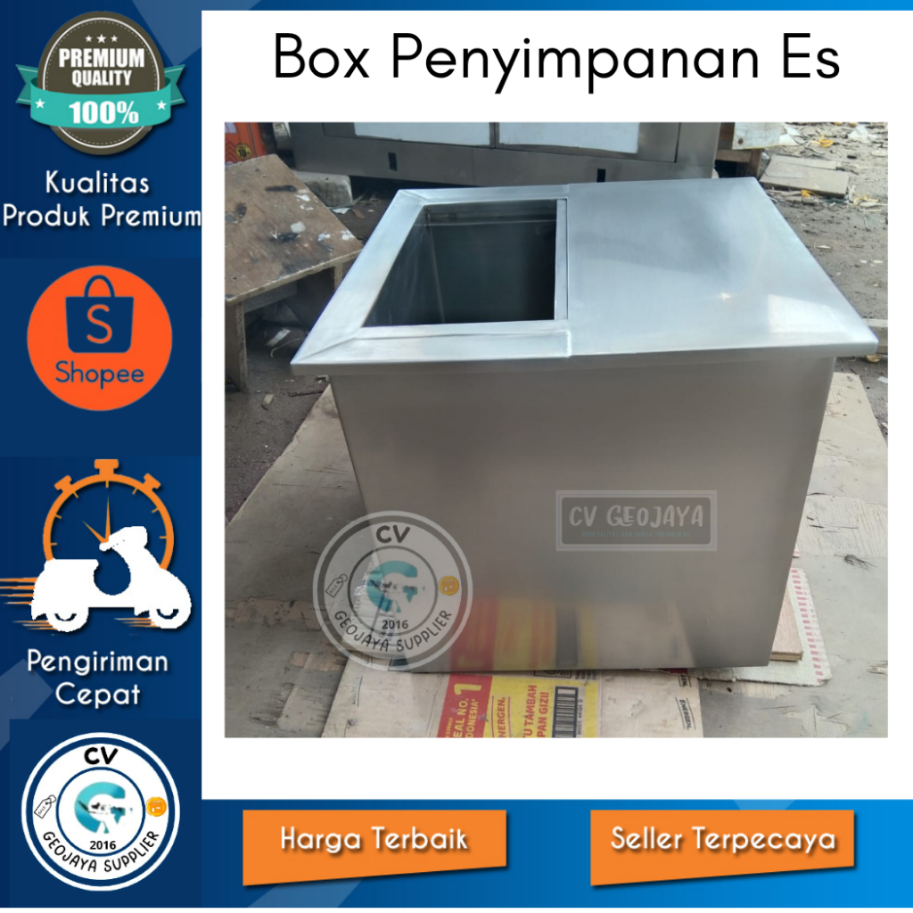Ice Bin Stainless Steel - Penyimpanan Es Efisien Box Penyimpanan