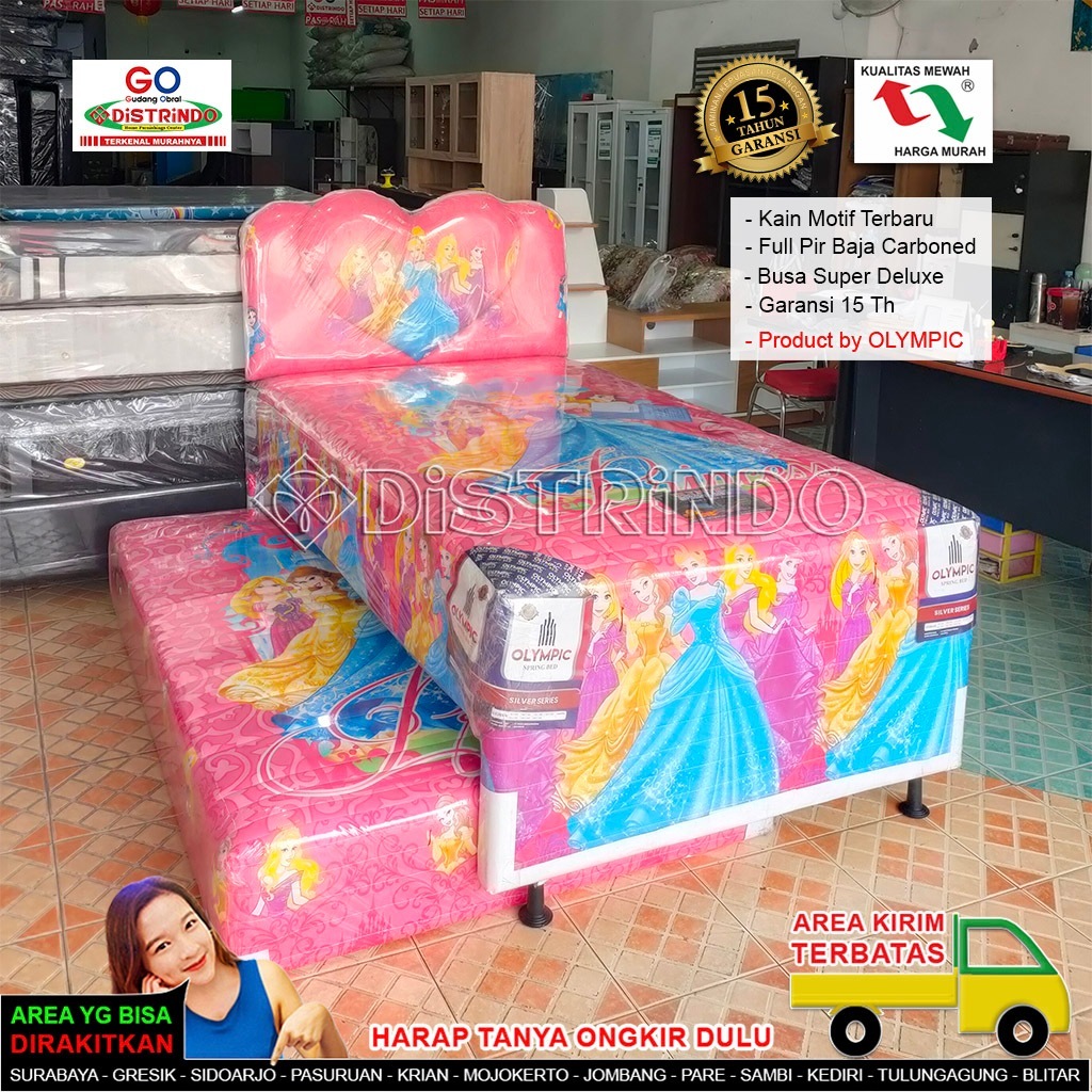 DISTRINDO Springbed Anak / Springbed Sorong Karakter ORI / Twin Bed