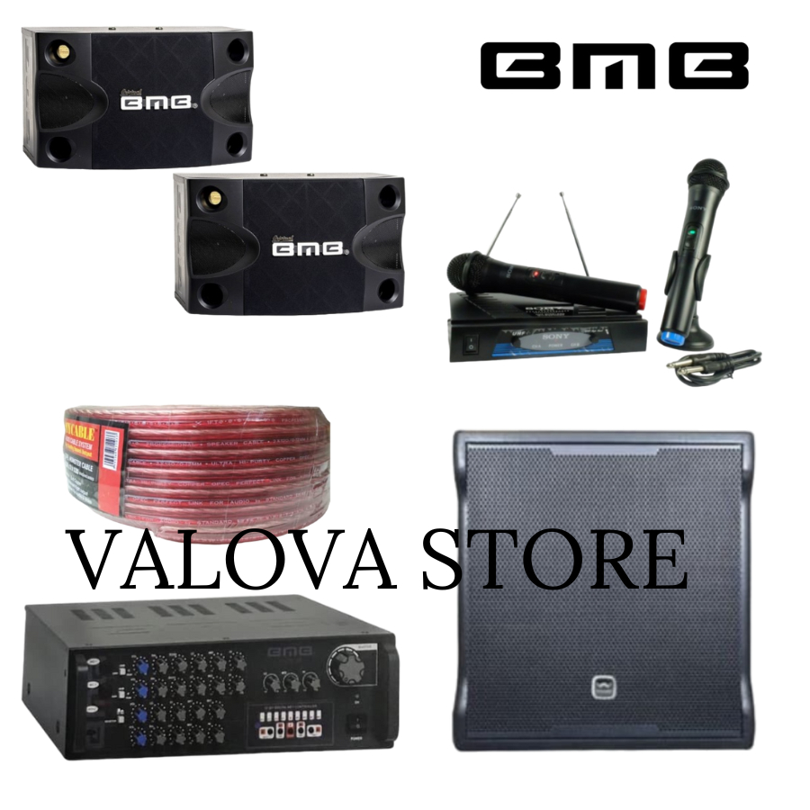Paket karaoke 18 BMB cs252v + Ampli BMB DA2000 SE BT + Sub Wisdom sw12a Original BMB