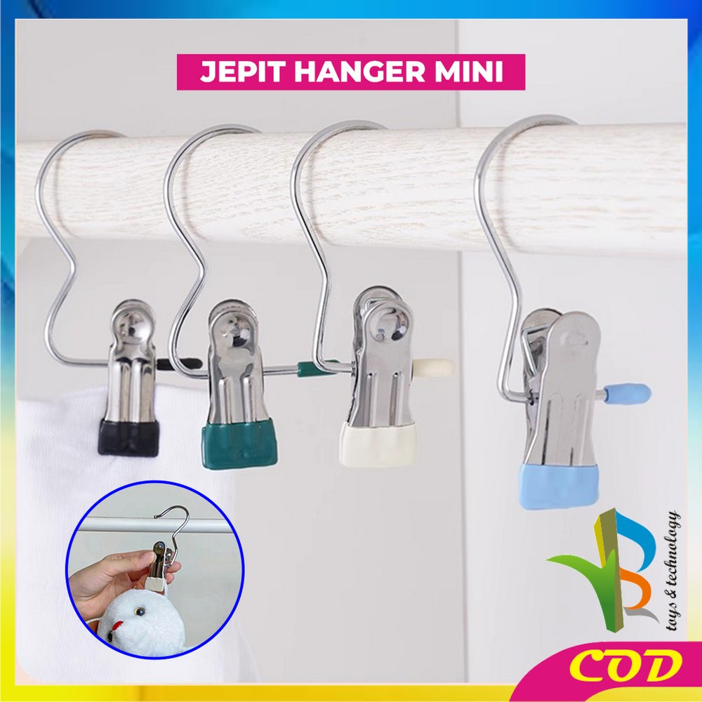 RB-C1052 Jepit Gantungan Jemuran Mini Serbaguna Gantungan Baju Jepit Besi / Pants Hanger Clip Stainl