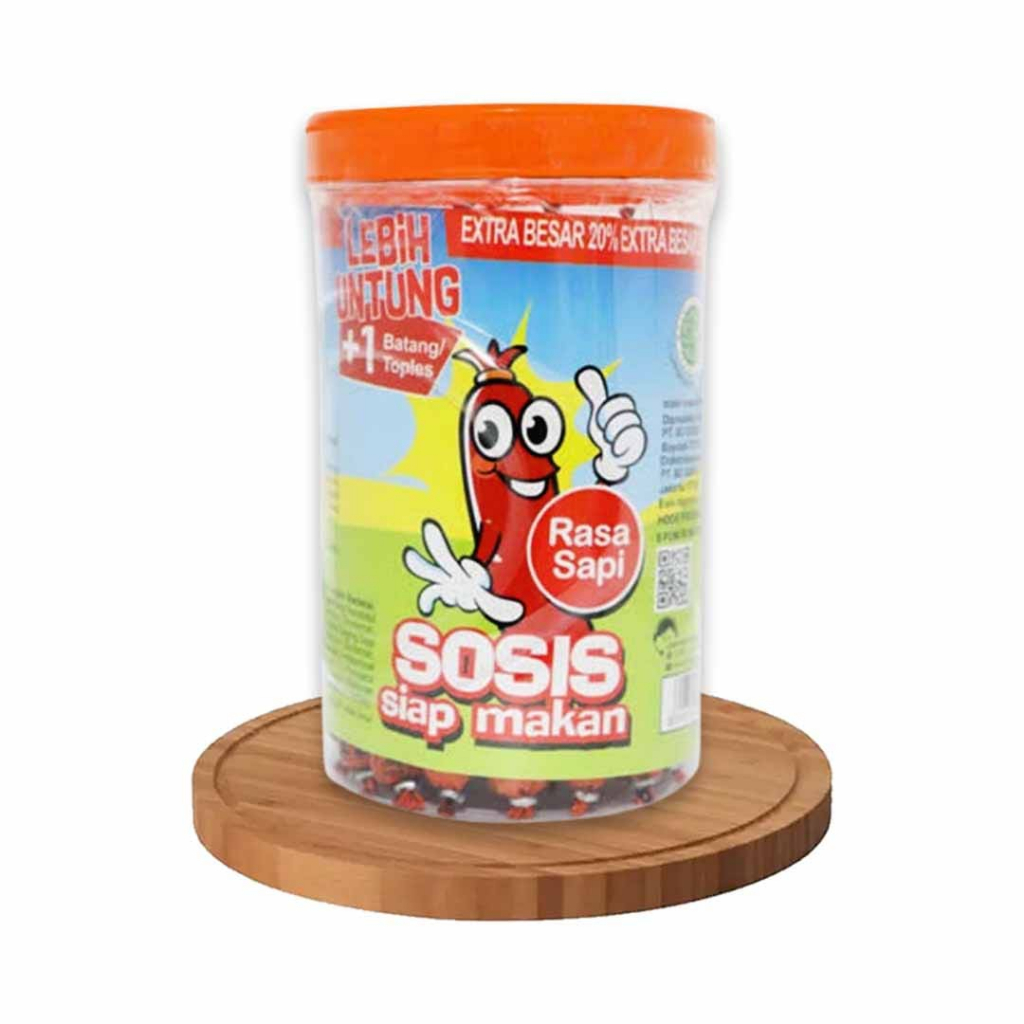 

Sosis so nice rasa sapi siap makan 14gr toples isi 25