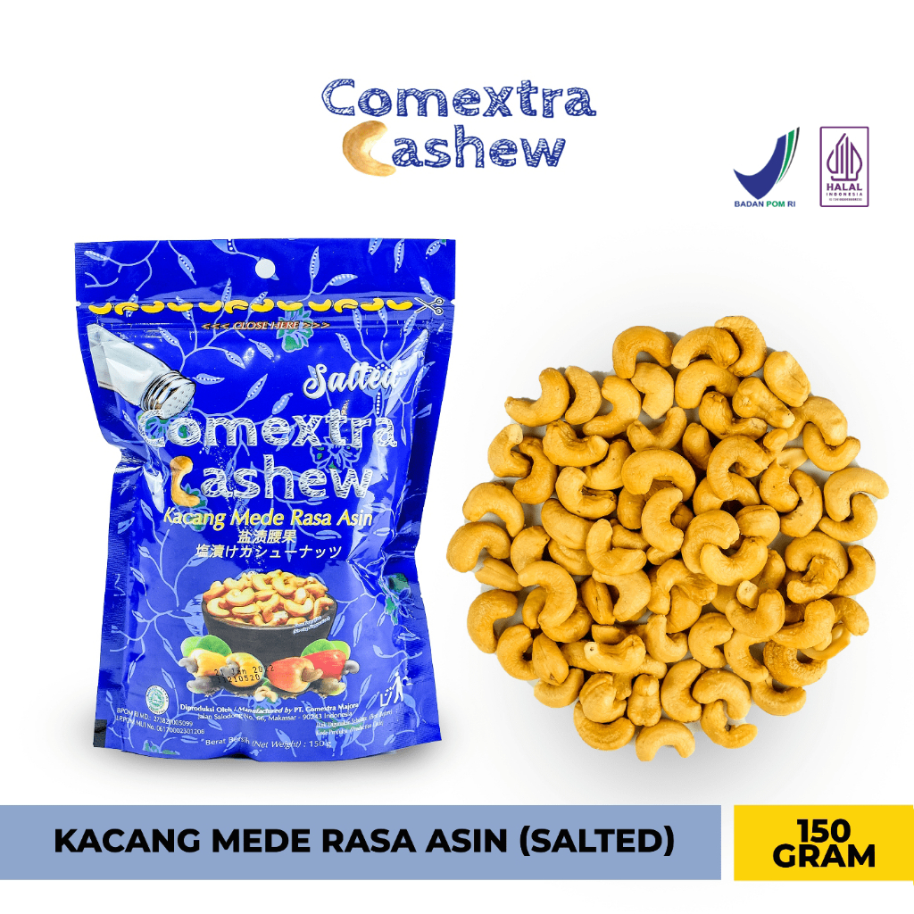 

Kacang Mede Comextra Goreng Asin 150 gr - Salted Cashew - Mente / Mete - ASIN 150 GR