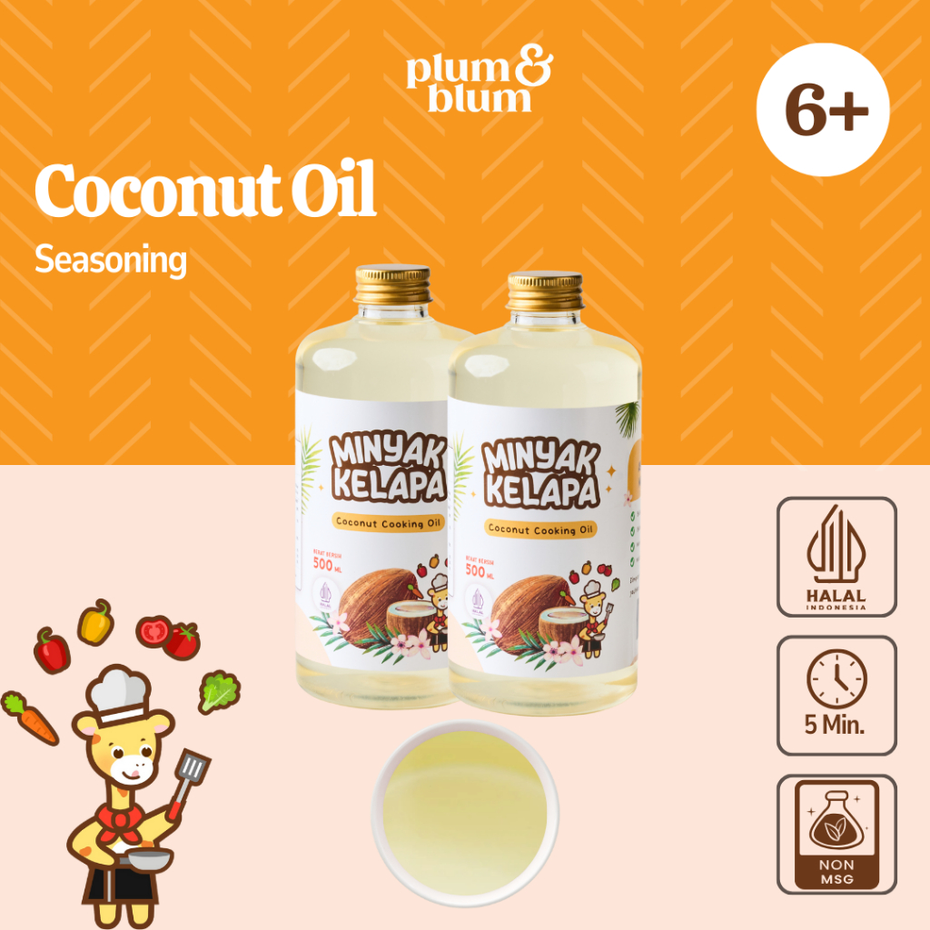 

Plum & Blum Coconut Cooking Oil Minyak MPASI BB Booster - 500 gram | READY MANADO