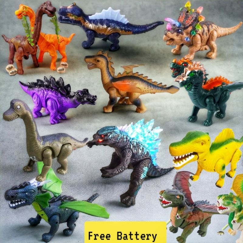 MAINAN ANAK  ROBOT DINOSAURUS SUARA LAMPU DAN JALAN DINOSAURS ROBOT FREE BATTERY