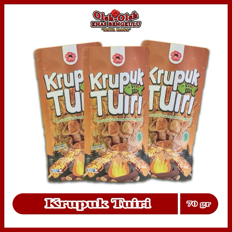 

Kerupuk Kalsium" Tulang Ikan Tenggiri / Rasa Jagung Bakar Pedas Manis / Krupuk Tuiri 70g