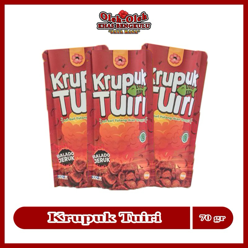 

70g Kerupuk Kalsium "Tulang Ikan Tenggiri" / Krupuk Tuiri / Rasa Balado Jeruk