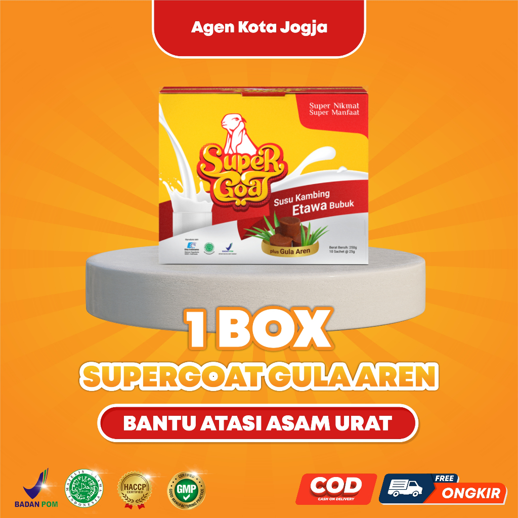 

Supergoat Susu Kambing Bubuk Etawa Dengan Gula Aren 1 Box Membantu Menstabilkan Tekanan Darah Tinggi