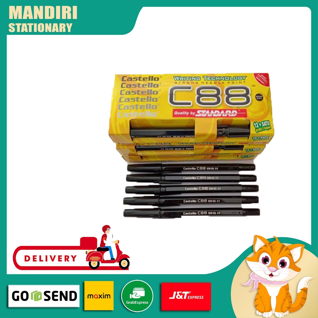 

Pulpen Pena Standar C88 - Pena Castello Hitam/Biru