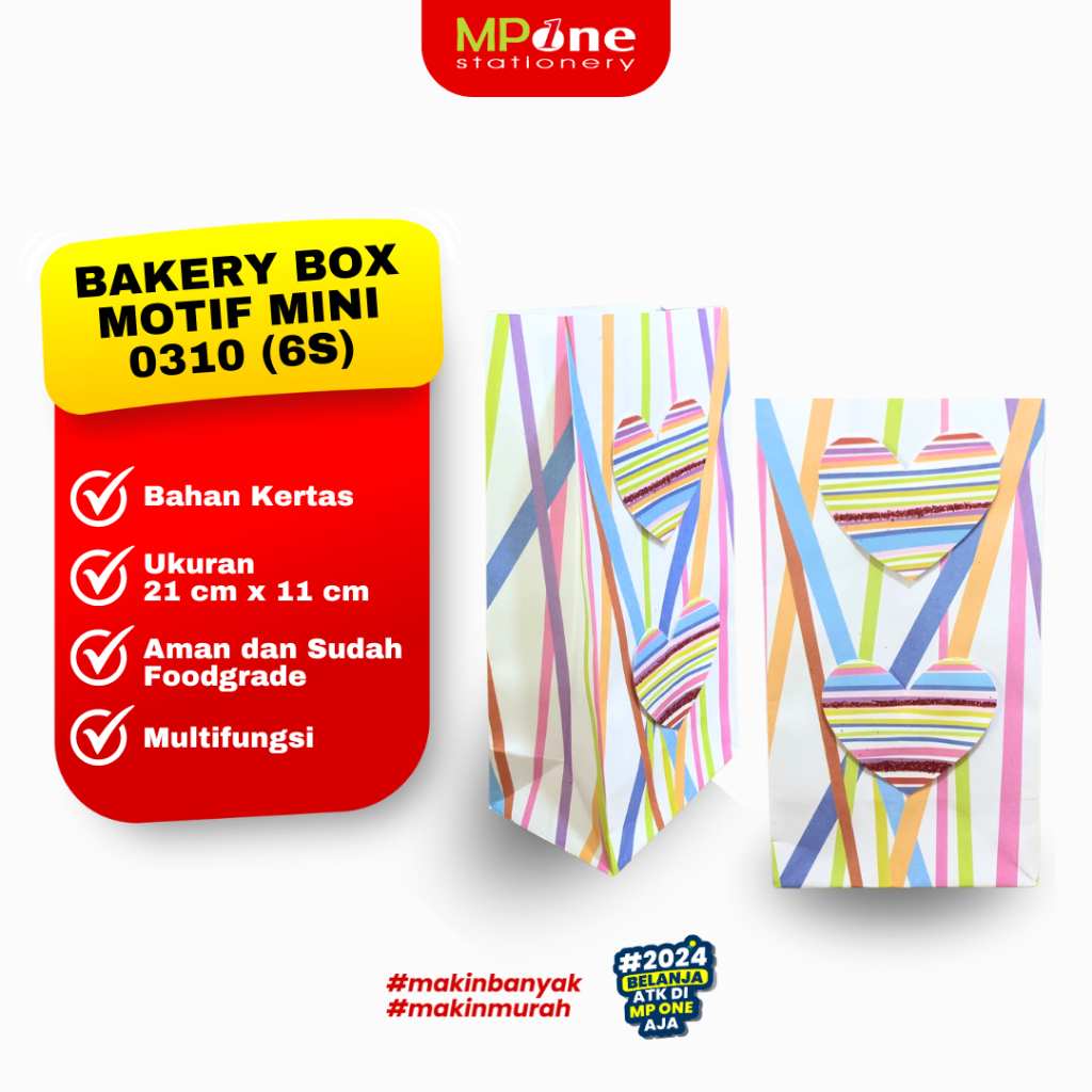 

(1 PACK) Paper Bag Pembungkus Serbaguna / Kantong Kertas Multifungsi Motif 21x11cm / Bakery Box Kertas