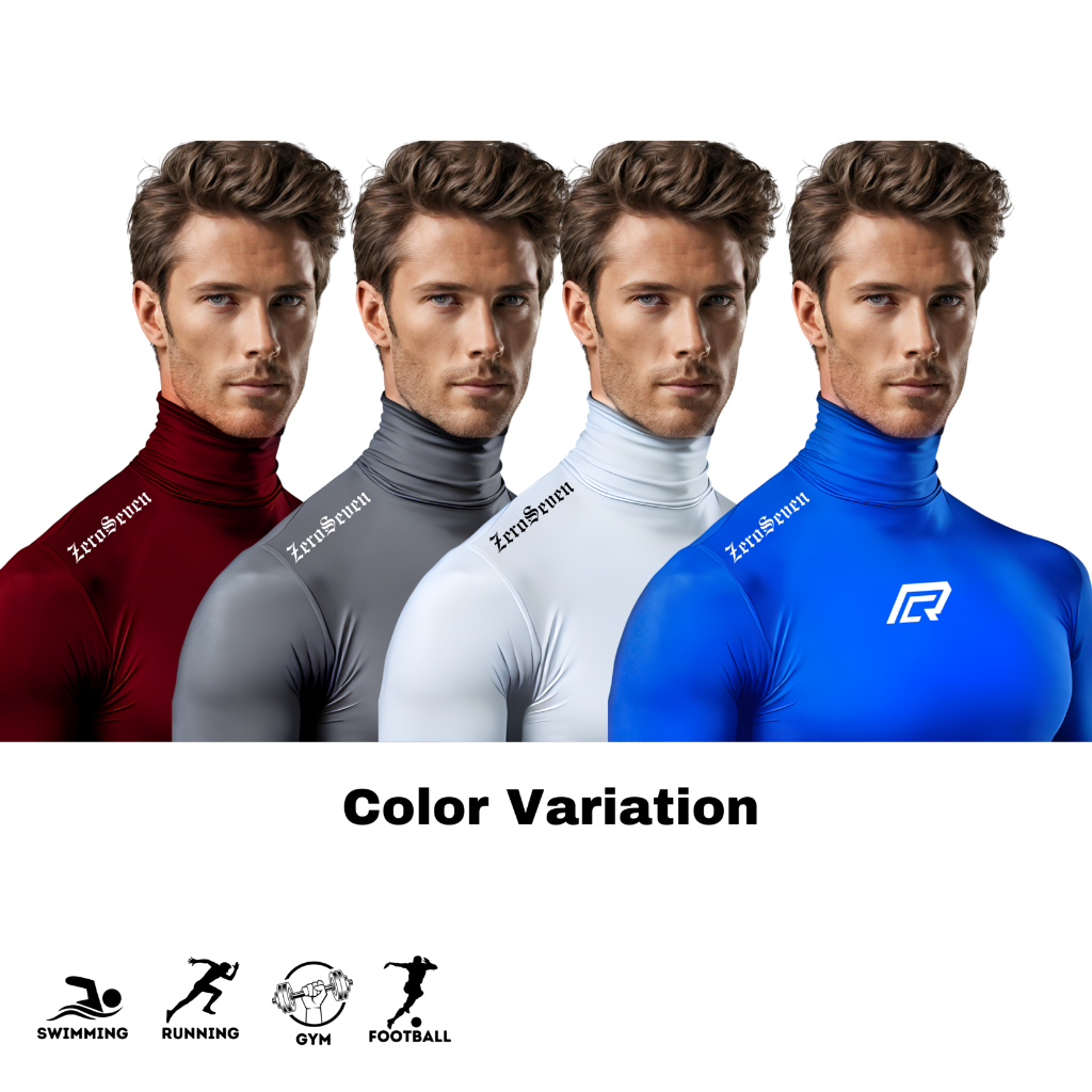 BASELAYER PRIA LENGAN PENDEK / BAJU OLAHRAGA PRIA / MANSET OLAHRAGA TURTLENECK