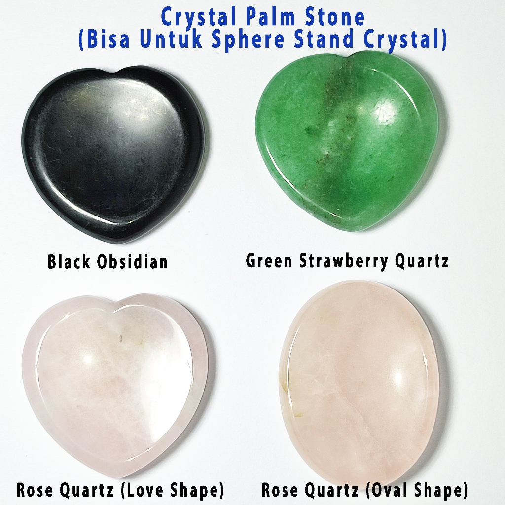 Crystal Worry Stone / Palm Stone Natural Crystal Batu Alam