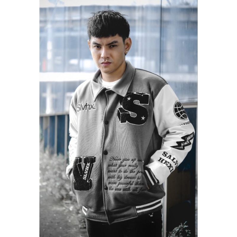 Jaket varsity superior jaket varsity solid  jaket baseball salviohexia