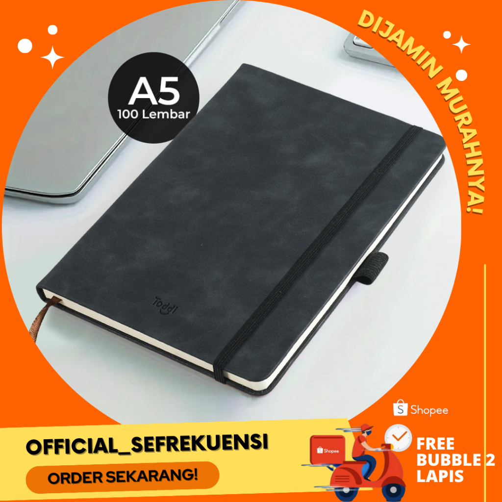 

[BEST SELLER] Toddi Buku Catatan Harian Notebook with Pen Holder A5 - LXY0133 - Black