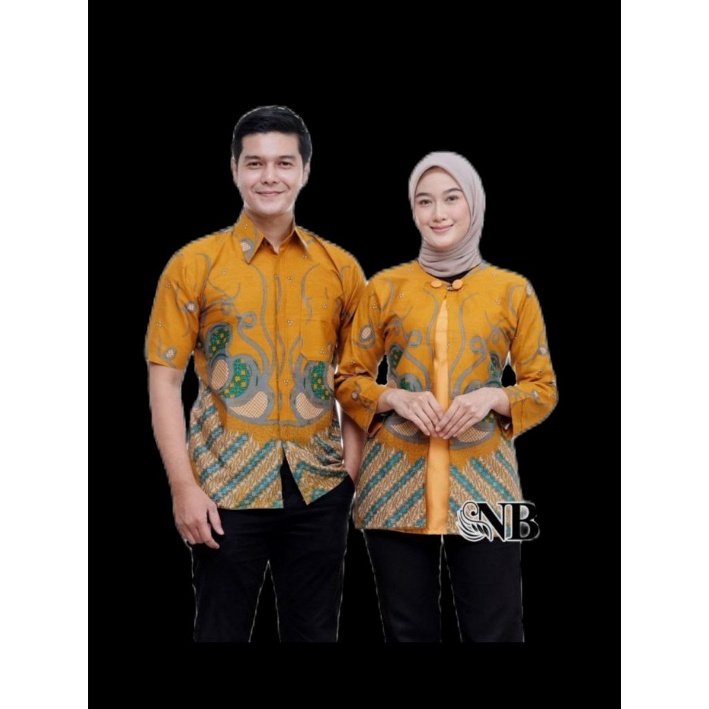 COUPLE BajuBatik Pria Wanita Modern Murah Biasa Kerja Kombinasi Model BOLERO Motif MAHALINI
