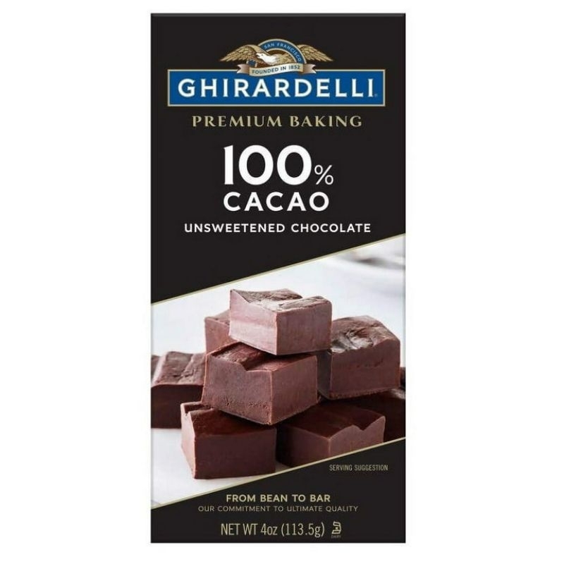 

GHIRARDELLI Premium Baking 100% Cacao Unsweetened Chocolate Bar 113.5g