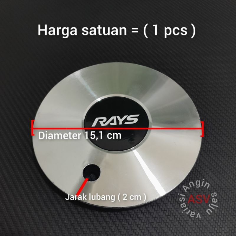 dop roda tutup velg racing mobil variasi rays diameter 15,1 cm