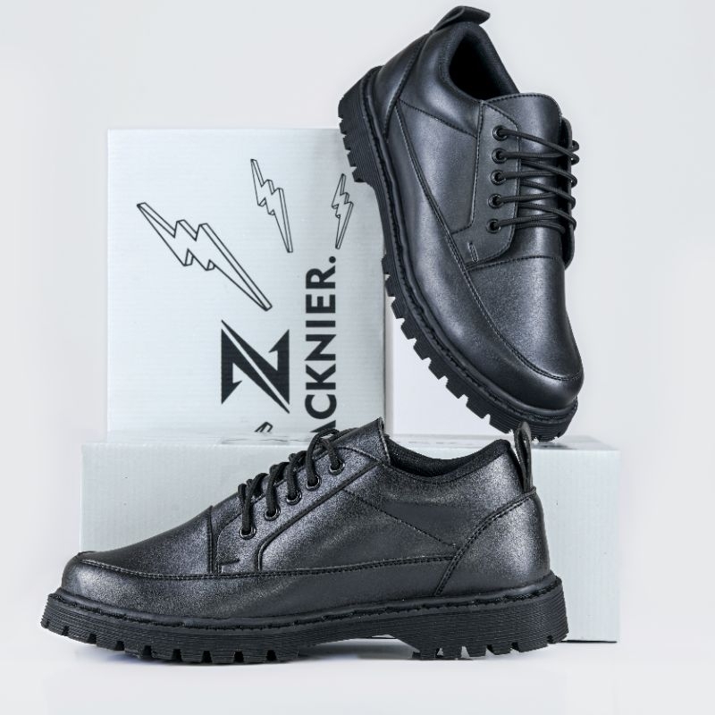 Zacknier Rubi Sepatu Boots Kulit Pantofel Hitam Pria