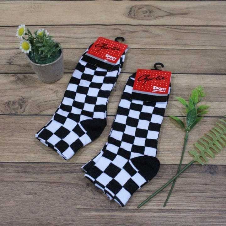 12 Pasang Kaos Kaki Fashion Sport Charlie Catur Kotak Kecil dan Besar | Kaos Kaki Sport Charlie Polo