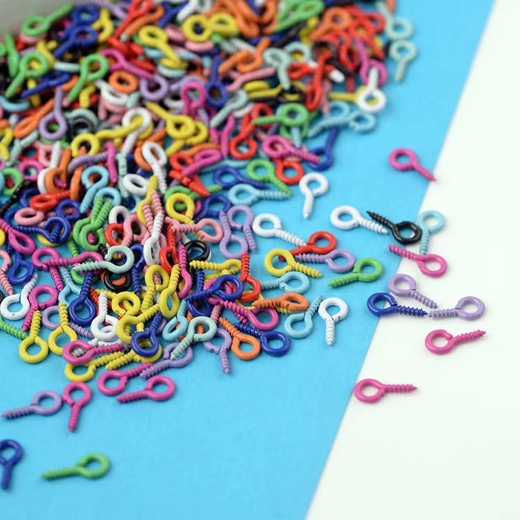 [COD ISI 50pcs] Paku Ulir Kepala Bulat Ukuran Biji Warna Silver Gold Putih Emas Kait Resin Kalung Ga