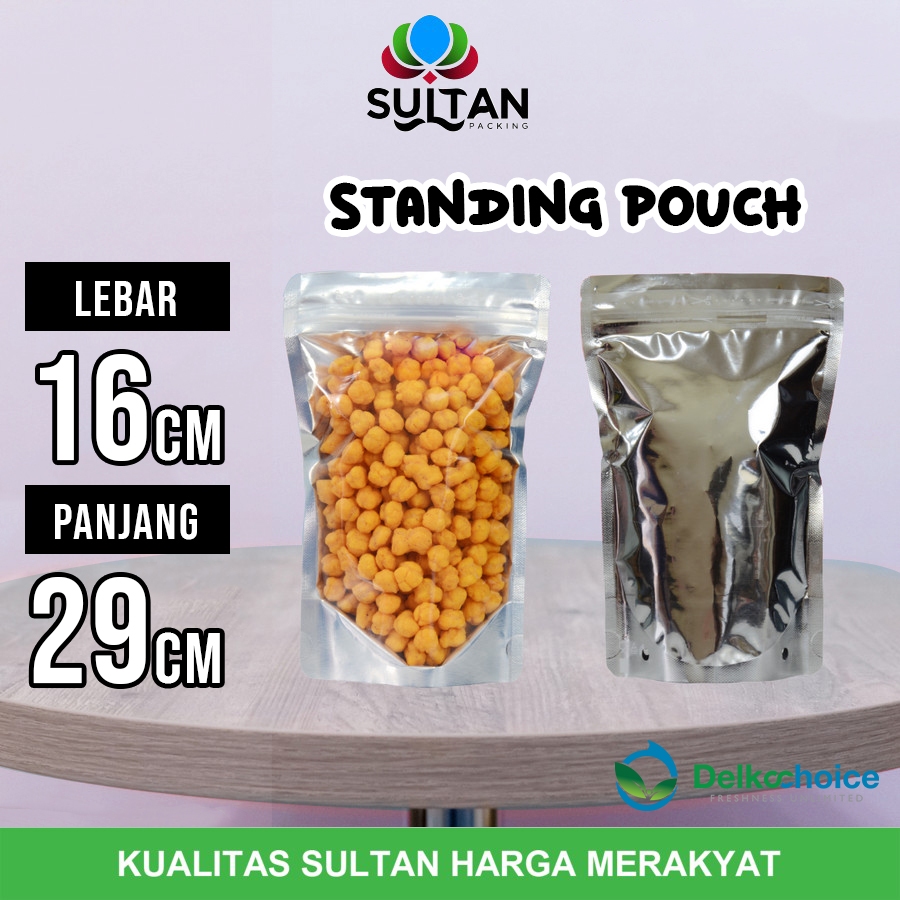 STANDING POUCH KOMBINASI ZIPLOCK METALIZED DELKOCHOICE 16X29