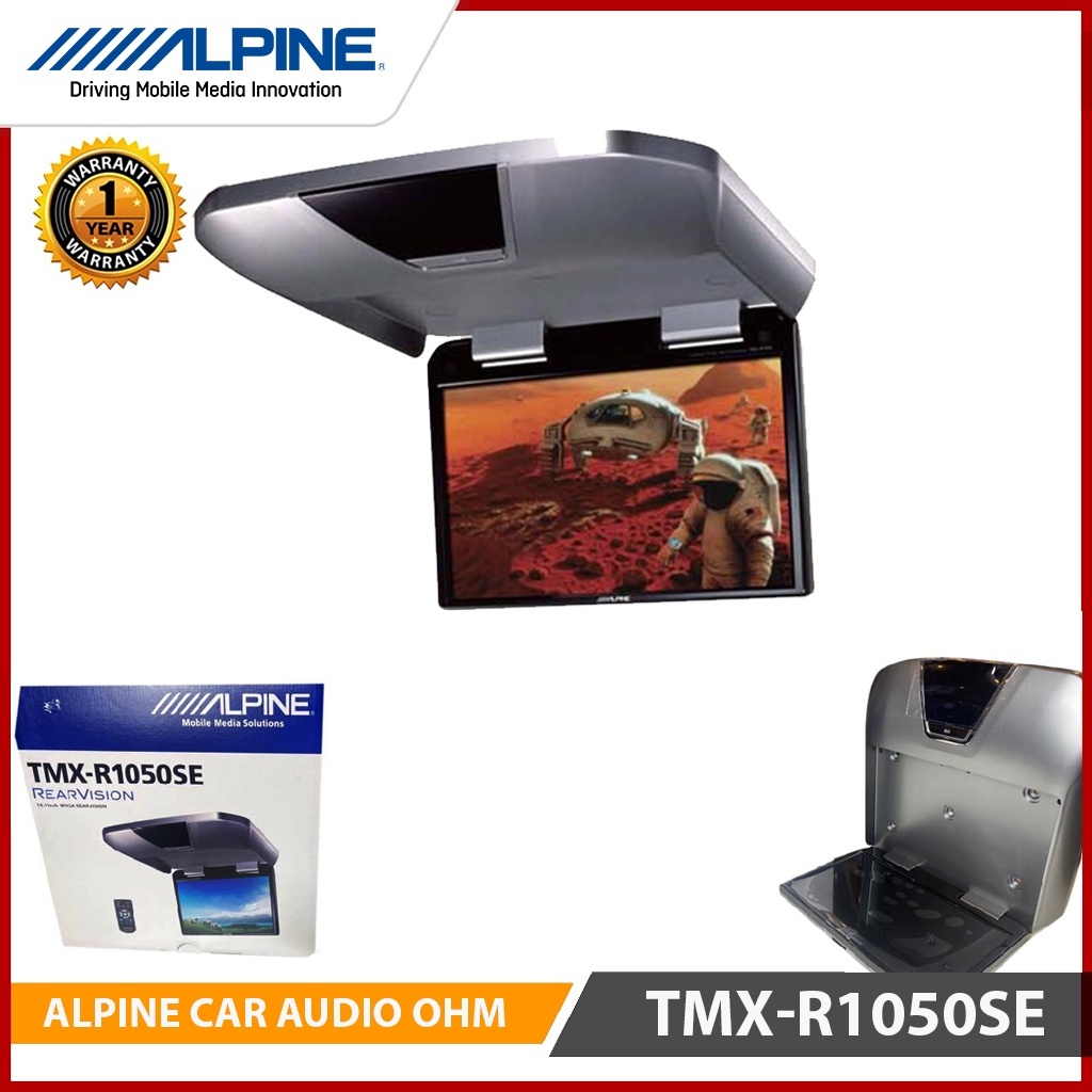 ALPINE Head Unit Roof Monitor 10.2” DVD Player Wireless Headphone Touch Sensor TMX-R1050SE