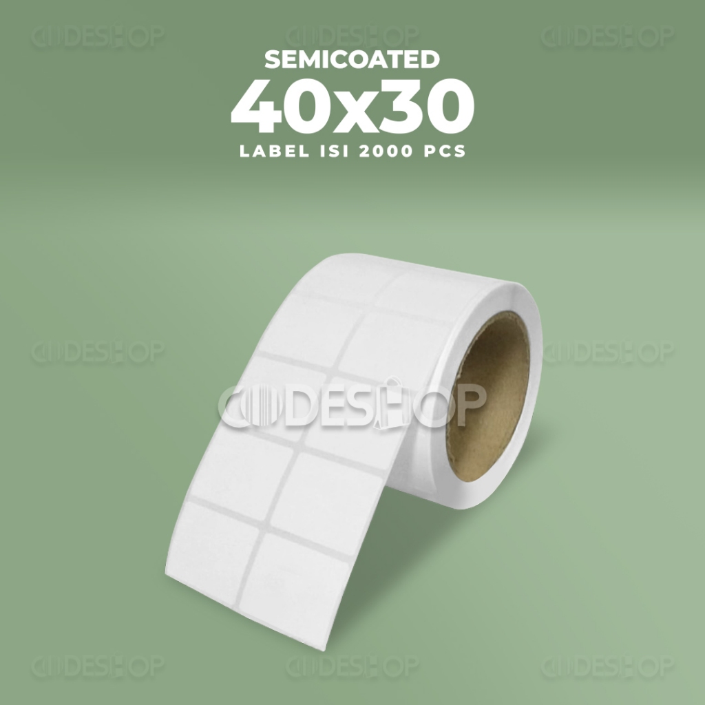 

Codeshop Label Semicoated 40x30 mm 2 Line Core 3 inch isi 2000 Pcs