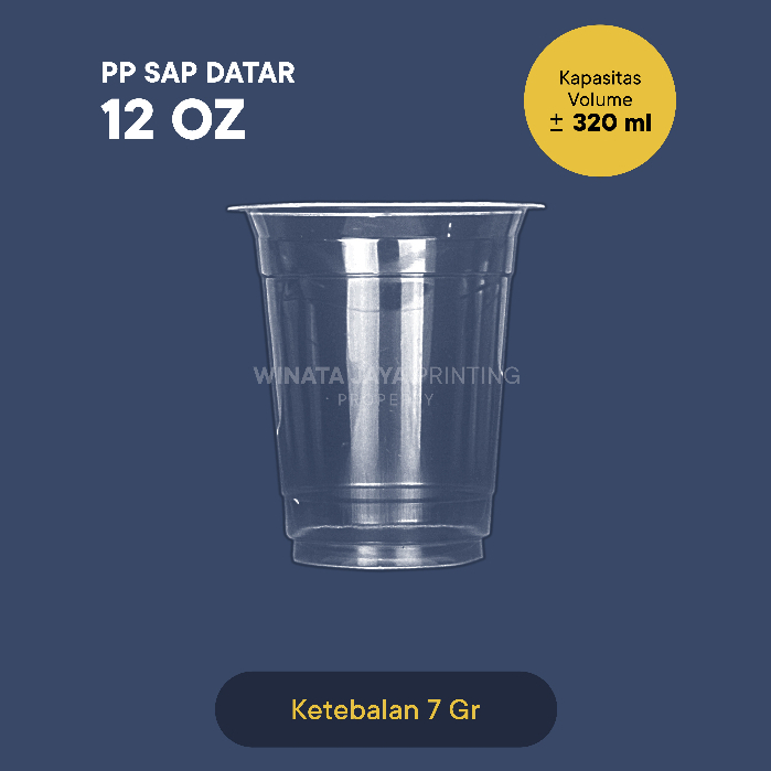SABLON CUP + PLASTIC CUP PP / GELAS PLASTIK PP 12 OZ (290-320 ML)