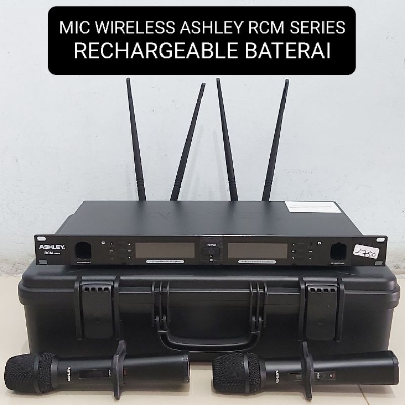 ASHLEY Mic Wireless RCM Series Double Handle 4 Antena Microphone Professional