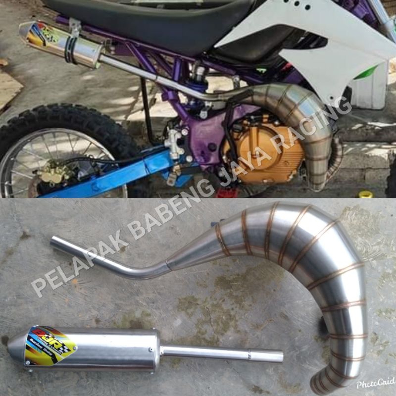 KNALPOT UDANG TRAIL GTX SATRIA 2TAK RGV 12 RGX 120 STAINLESS STELL PNP ALL RANGKA CUSTOM DAN STANDAR