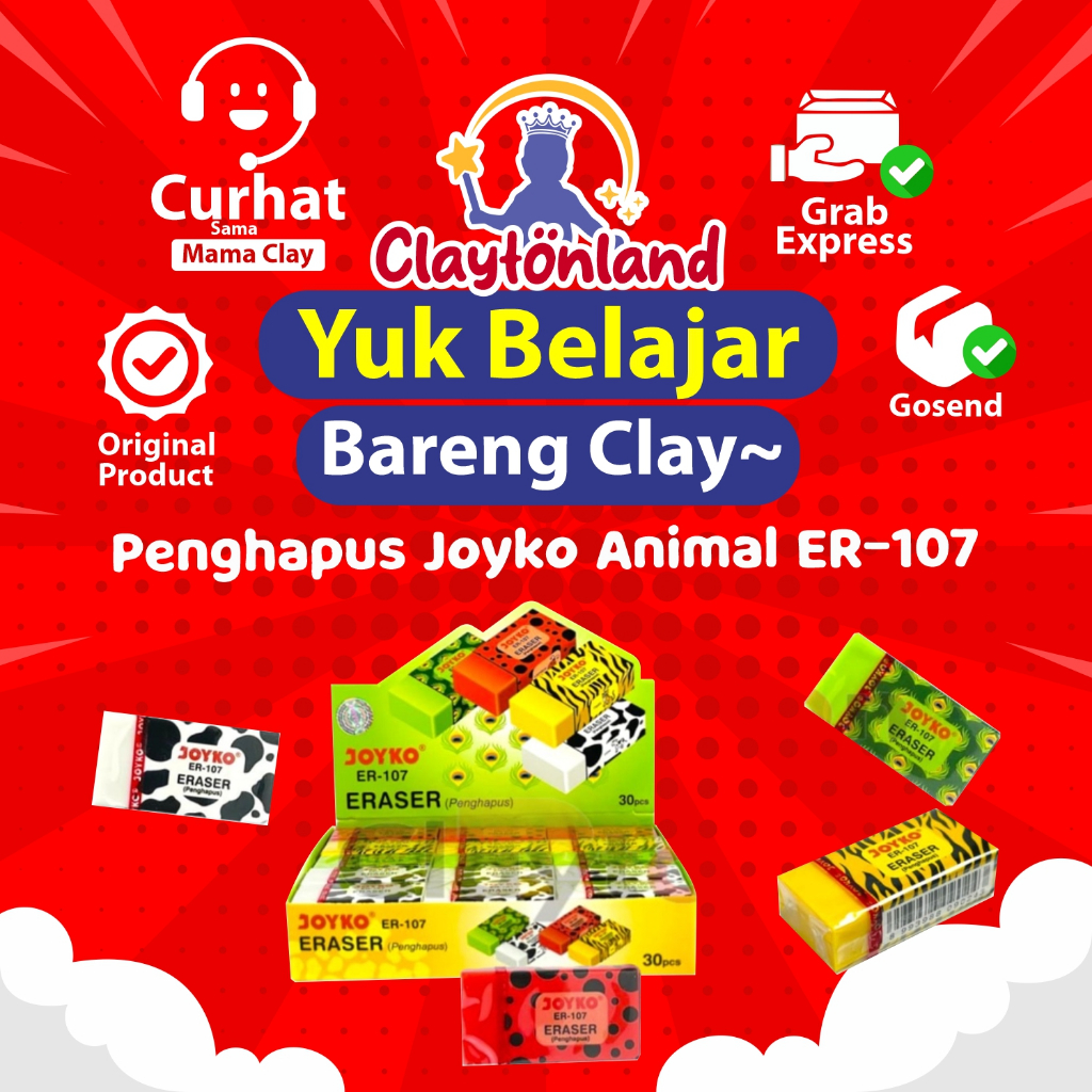 

Eraser / Penghapus Joyko Animal ER-107 / Setip Pensil Warna