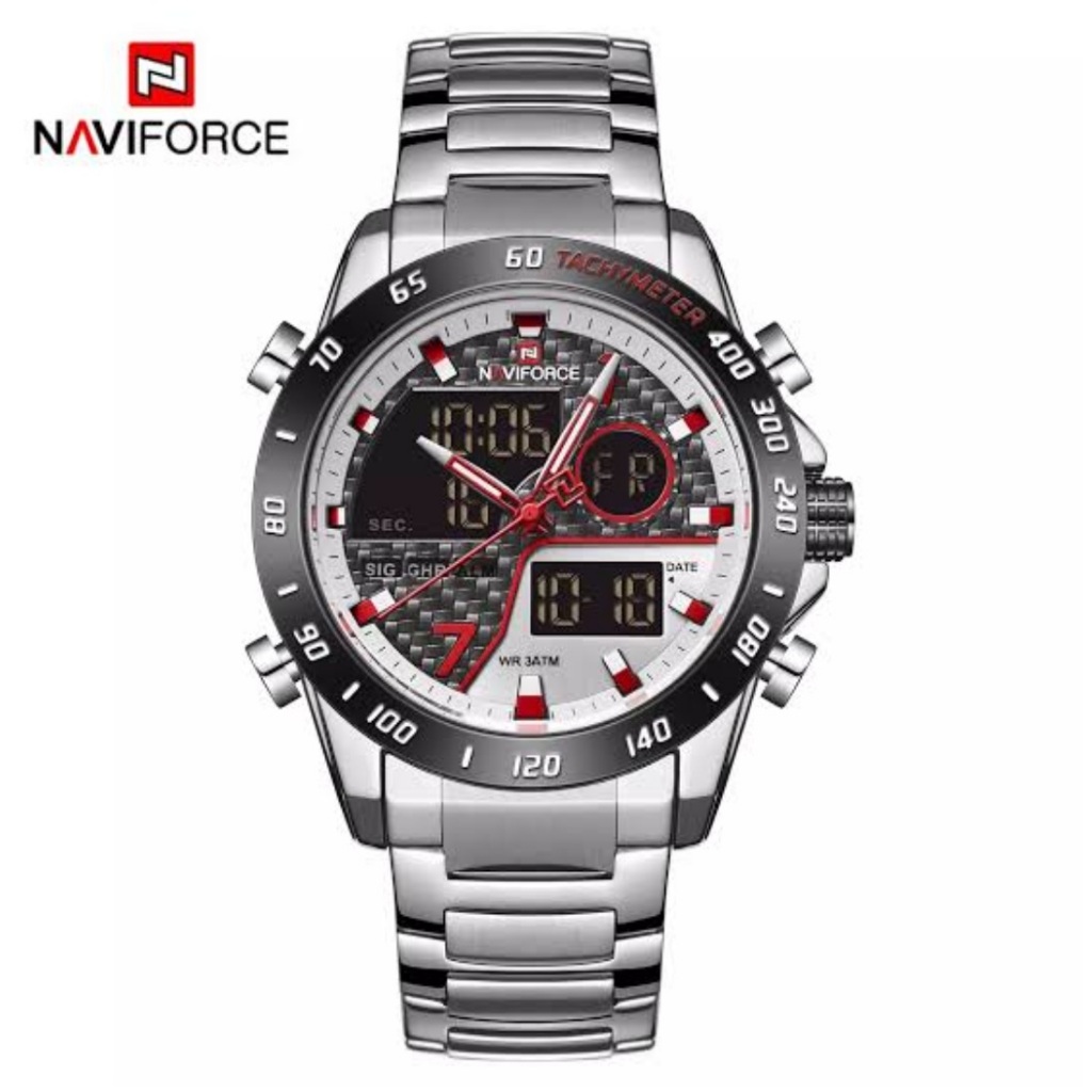 NEW JAM TANGAN BUSINES PRIA CASUAL NAVIFORCE Original N-9171DUAL TIME