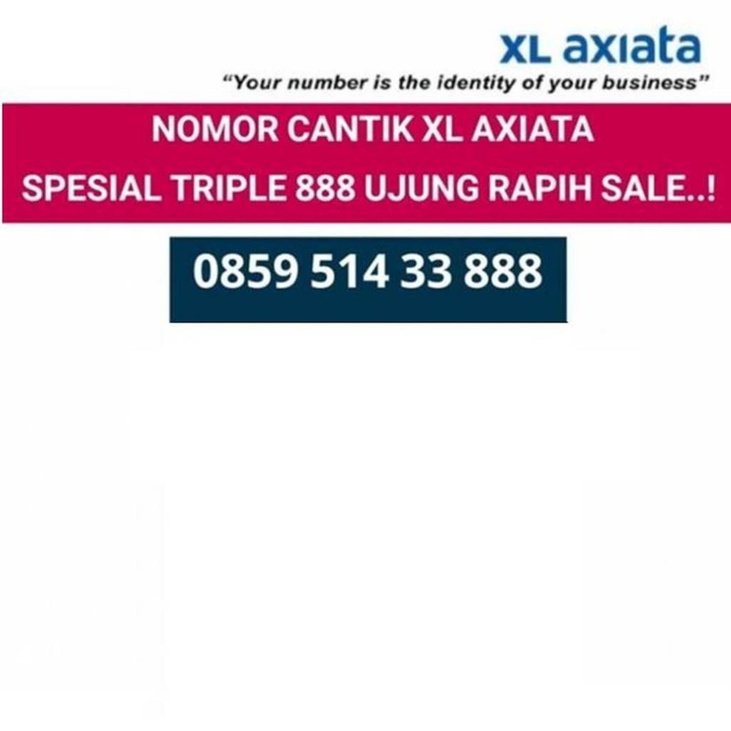 Nomer cantik XL axiata 4G ready kartu perdana nomor triple 888 ujung