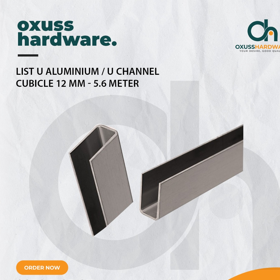 List U Aluminium / U Channel Cubicle 12 MM - 1.85 cm