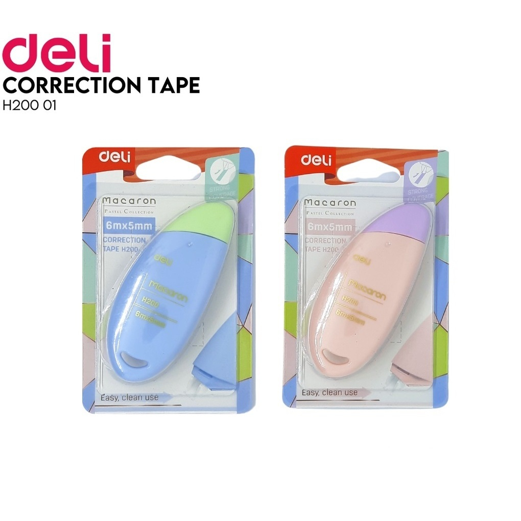 

CORRECTION TAPE / TIP EX KERTAS DELI H200 MACARON / PASTEL