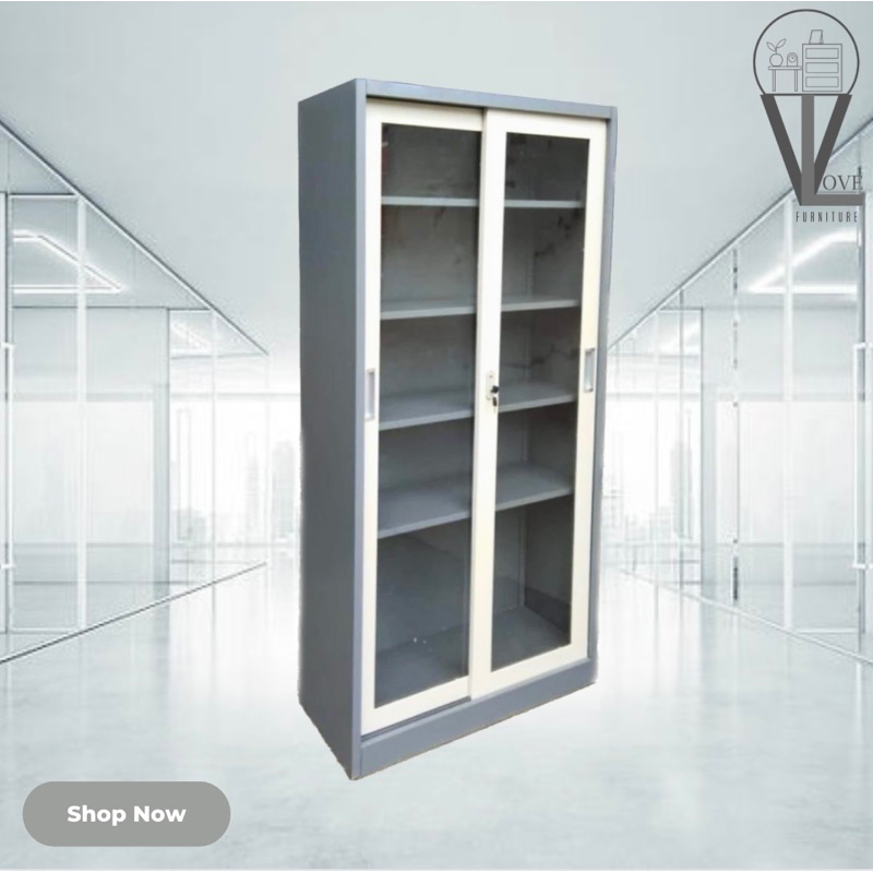 Lemari Besi Sliding AA-19SL - Lemari Kaca Besi - Lemari Besi Sliding - Lemari Besi kaca - Lemari Bes