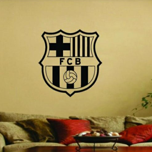 CUTTING WALL STIKER HIASAN PAJANGAN DINDING KACA TEMBOK CUSTOM LOGO CLUB TEAM SEPAK BOLA BARCELONA