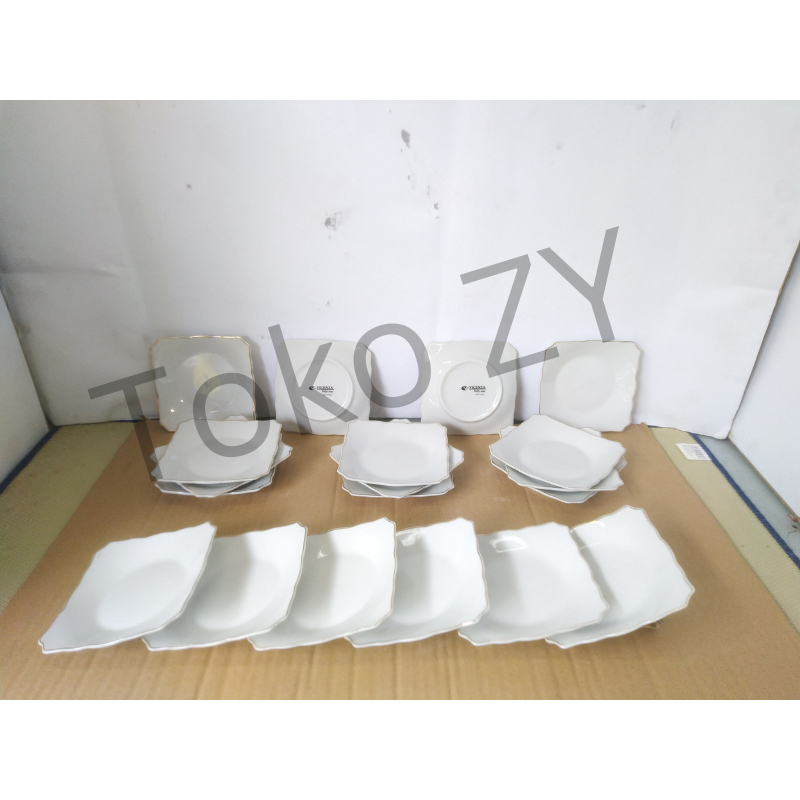 Piring kue segi B423 putih / Vicenza / ceramic