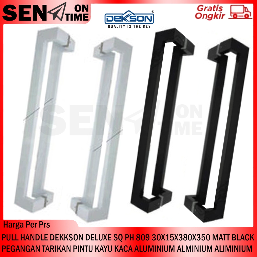 Pull Handle Dekkson Deluxe Sq Ph 809 30x15x380x350 Matt Black Pegangan Tarikan Pintu Kayu Kaca Alumi