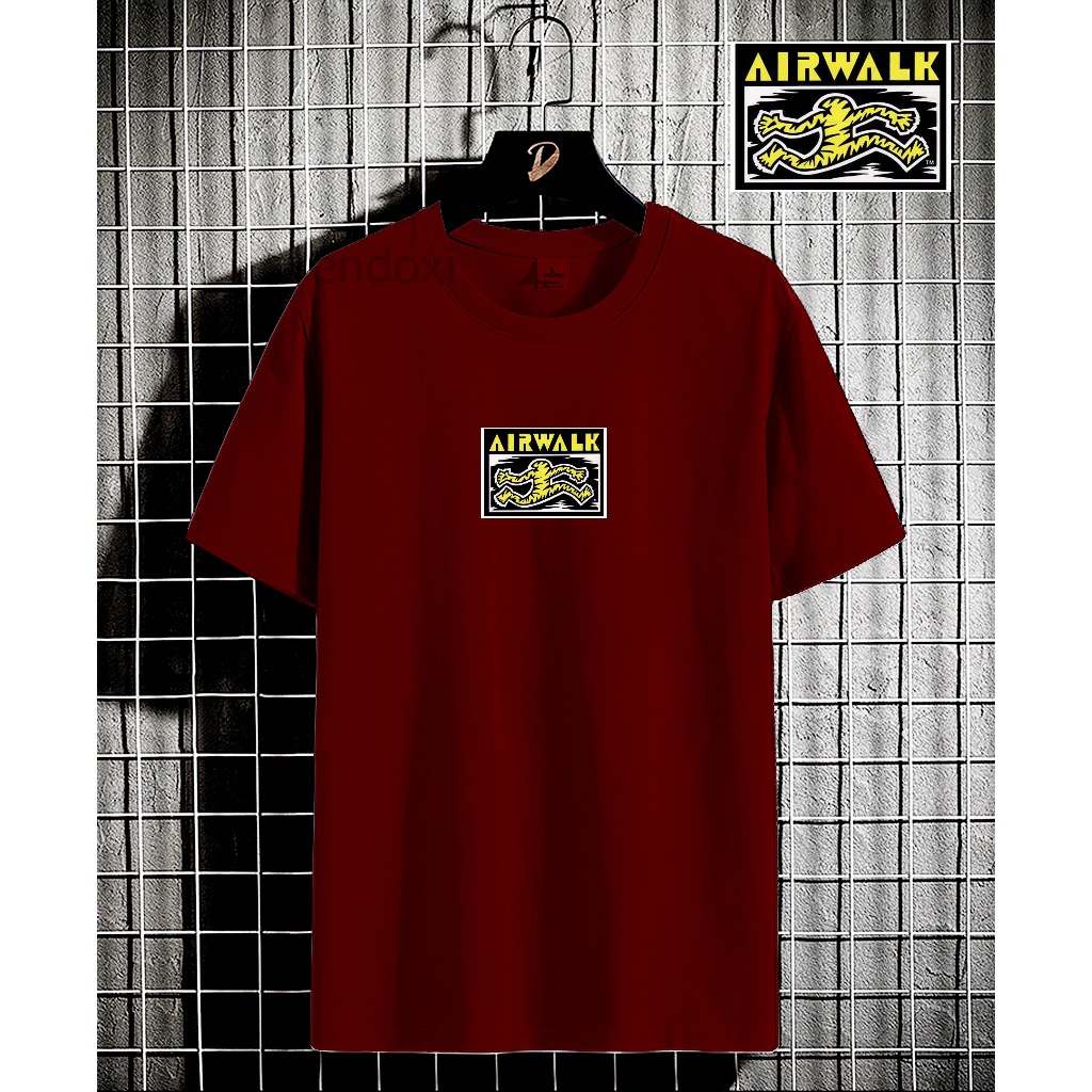 KAOS DISTRO AIR WALK BAHAN ADEM FULL COTTON 100% COMBAD 30S/T-SHIRT AIR WALK PRIA WANITA/BAJU OBLONG