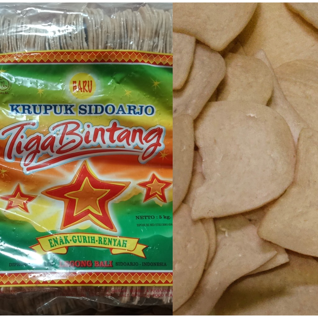 [ 250 gr ] Kerupuk UDANG Asli Sidoarjo Cap Tiga Bintang