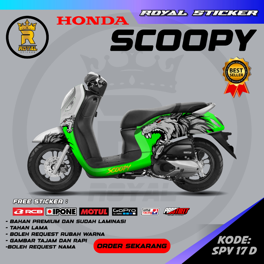 SPY 17-STIKER MOTOR VARIASI BODY NEW SCOOPY -STIKER DECAL CUSTOM SCOOPY GAMBAR SRIGALA