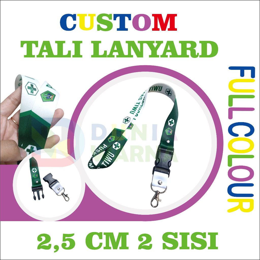 

CETAK TALI LANYARD CUSTOME PRINTING SUBLIM 2,5 CM / TALI NAME TAG /GANTUNGAN NAME TAG