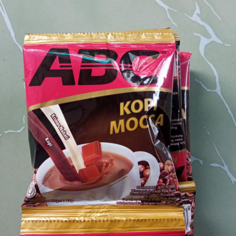 

kopi ABC moca 1 renceng isi 10 sachet