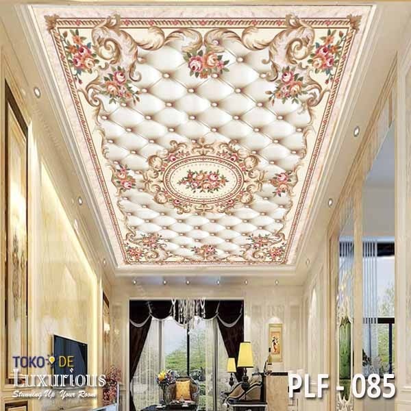 Wallpaper Custom Sticker 3D plafon Stiker Atap Mewah Bunga Walpaper Hiasan Ceiling Langit